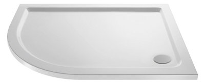 1000mm x 800mm Premium Shower Tray - Left Hand Offset Quadrant  - White