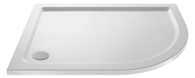 1000mm x 800mm Premium Shower Tray  - Right Hand Offset Quadrant - White