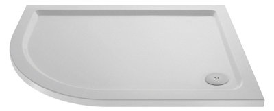1000mm x 800mm Premium Slip Resistant Shower Tray - Left Hand Offset Quadrant -  White Price Comparisons | Compare The Build