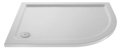 1000mm x 800mm Premium Slip Resistant Shower Tray - Right Hand Offset Quadrant - White