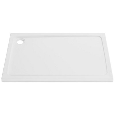 1000mm x 800mm RECTANGULAR Shower Tray - STONE RESIN - With FREE Fast Flow Waste