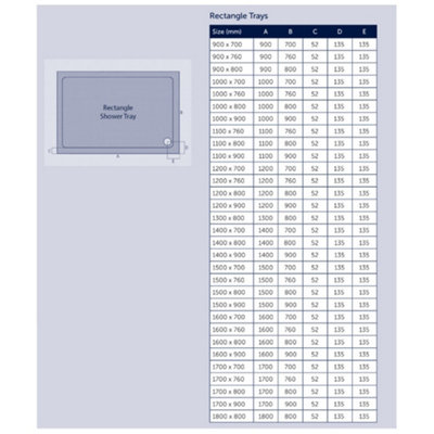 1000mm x 800mm RECTANGULAR Shower Tray - STONE RESIN - With FREE Fast Flow Waste