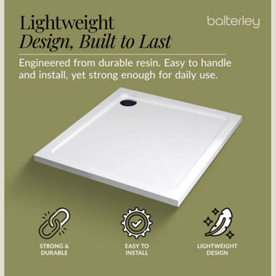 1000mm x 900mm Premium Rectangular Shower Tray - White - 3