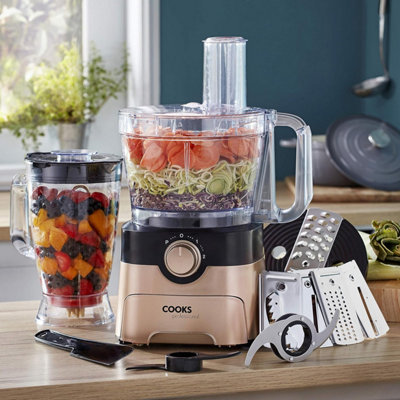 1000W Food Processor   Black & Rose Gold