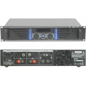 1000W Stereo Power Amplifier - Professional DJ Speaker Sound System - 2U Rack