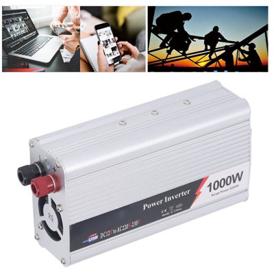 1000W Vehicle Power Inverter with USB Port and Quiet Cooling Fan, DC12V to AC220-230V