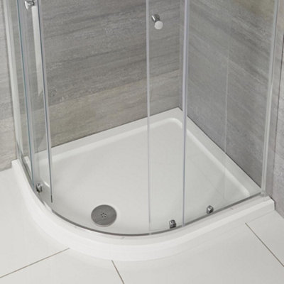 1000x1000mm Quadrant Resin Stone Shower Tray White Finish Slimline 40 mm - 4