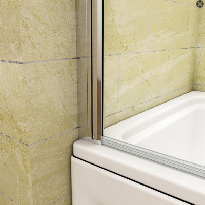1000x1400mm Sline Sanitary Over Bath Shower Screen Pivot Hinged 2 Fold ...