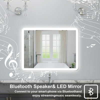 1000x600mm Bathroom 3 Colors Dimmable LED Mirror with Bluetooth and ...