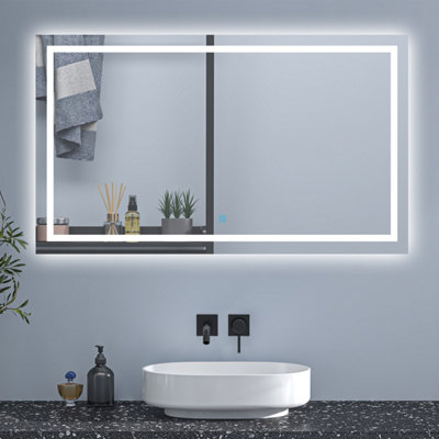 Big bathroom deals mirror with lights