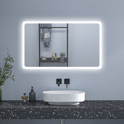 1000x600mm LED Bathroom Mirror with Bluetooth and Demister Pad 3 Colors ...