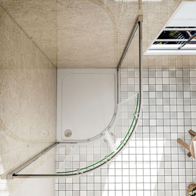 1000x800x1850mm Quadrant Shower Enclosure+1000x800mm Left Stone Tray ...
