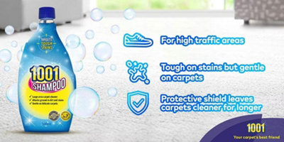 1001 Carpet Shampoo Hand Cleaner Solution Deep Clean Dirt Stain Remover 500ml - 5
