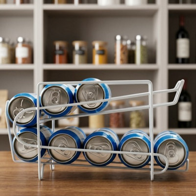  - Food Can Storage Holder Plastic Fridge Cupboard Drink Dispenser Rack Organiser1 Pack