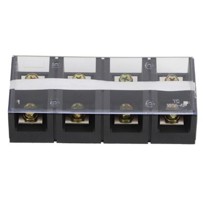 100A 600V TC Fixed Terminal Strip,Dual Row Screw Block for Distribution Systems-1pc Red Copper