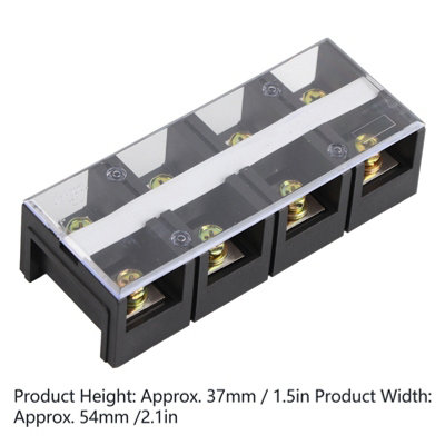 100A 600V TC Fixed Terminal Strip,Dual Row Screw Block for Distribution Systems-1pc Red Copper