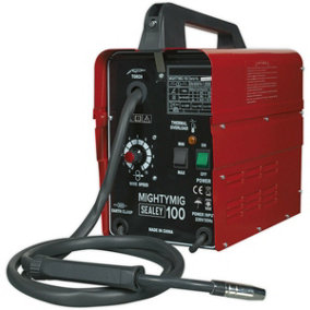 100A Compact No-Gas MIG Welder - 1.8m Earth Cable - Non-Live Torch - 230V Supply