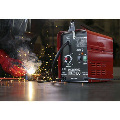 100A Compact No-Gas MIG Welder - 1.8m Earth Cable - Non-Live Torch - 230V Supply - 3