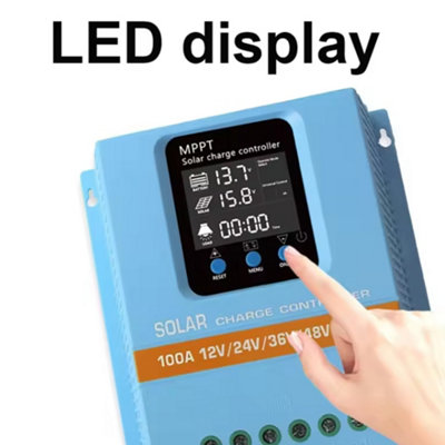 100A  MPPT Solar Charge Controller 12V 24V 36V 48V LCD Display Regulator