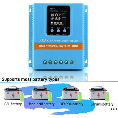 100A  MPPT Solar Charge Controller 12V 24V 36V 48V LCD Display Regulator