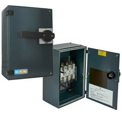 100Amp TPN Switch Fuse 3Phase Industrial Steel Metal Enclosure + 100Amp Fuses