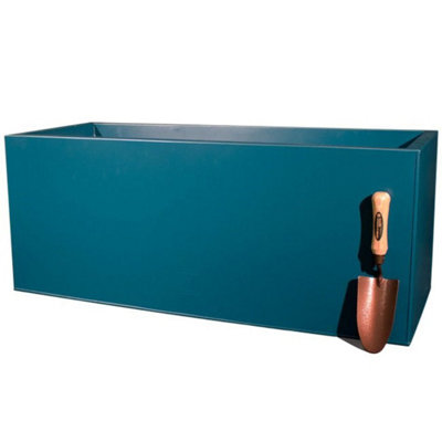 100cm Aluzinc Teal Trough Planter - By Primrose™