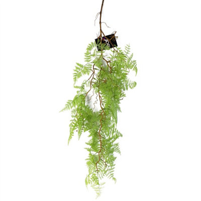 100cm Artificial Hanging Maidenhair Fern Plant Light Green DIY at B&Q