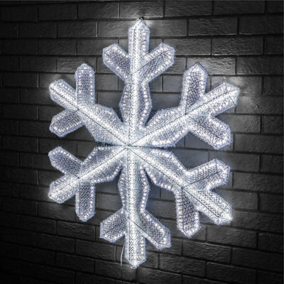 100cm Giant Outdoor Twinkling LED Snowflake Light with 180 LEDs