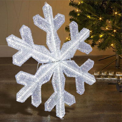 100cm Giant Outdoor Twinkling LED Snowflake Light with 180 LEDs