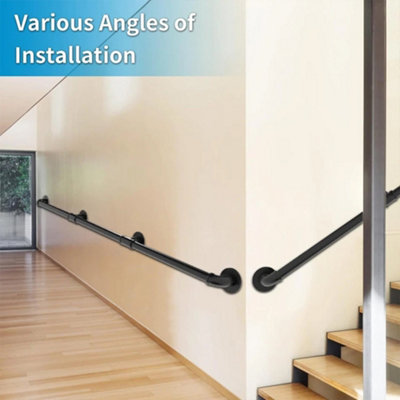 100cm Handrail Stair Rail Grab Balustrade Metal Staircase Banister Bar
