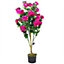 100cm Pink Flower Blossom Artificial Azalea Potted Plant