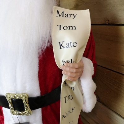 100cm Standing Indoor Santa Claus / Father Christmas with List Plush Decoration - 4