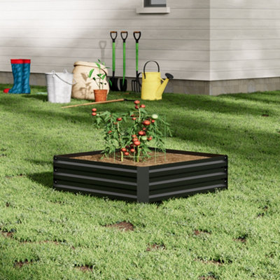 100cm W Square Galvanized Metal Raised Garden Bed Planter Box Garden ...