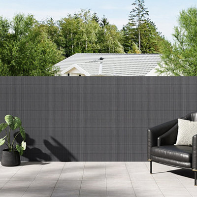 100cm W x 300cm L Garden Sunshade Privacy Fence Screen Panel Dark Grey