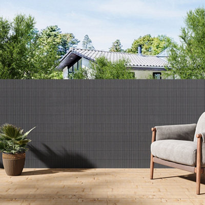 100cm W x 300cm L Sun-blocked Privacy Fence Screen Panels Dark Grey