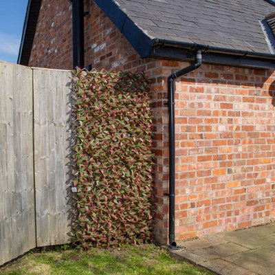 100cm x 200cm Artificial Fence Garden Trellis Privacy Screening Indoor Outdoor Wall Panel - Red Beech Leaf