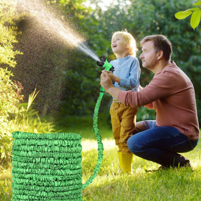 100ft Expandable Flexible Hosepipe Garden Hose Pipe Magic Snake + Gun Watering Outdoor