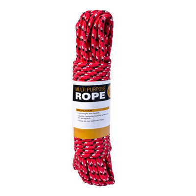 100Ft MultiPurpose Camping Survival Rope In Red DIY at B&Q