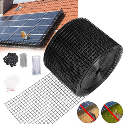 100ft Solar Panel Wire Mesh Roll & Clips Fasteners - Pigeon Bird ...