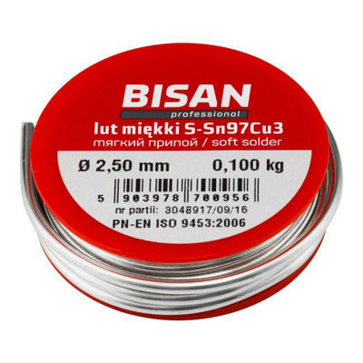 100g of Lead Free Plumbing Plumbers Solder Wire Soft S-Sn97Cu3 2.5mm for Copper Pipe