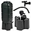 100L Black Slimline Space Saver Water Butt Kit Complete with Stand, Lid and Diverter Rain Saver For Gardens & Decking Areas