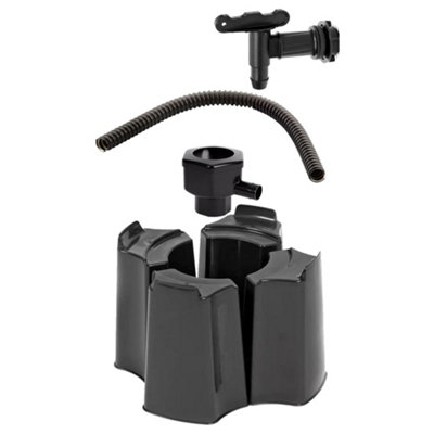 100L Black Slimline Space Saver Water Butt Kit Complete with Stand - 3