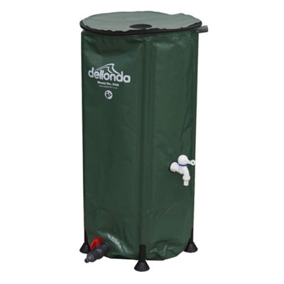 100L Collapsible Garden Water Butt & Drain Tap - Outdoor Storage Gardening Tank - 4
