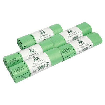 100L Compost Bag Compostable Heavy Duty Sacks - 5 Rolls