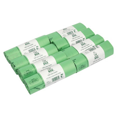 100L Compost Bag Compostable Heavy Duty Sacks - 8 Rolls