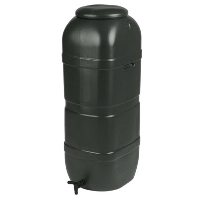 100L Garden Round Plastic Water Butt Set Including Tap With Stand and Filler Kit