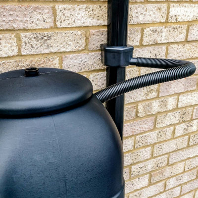 100L Garden Round Plastic Water Butt Set Including Tap With Stand and Filler Kit - 4
