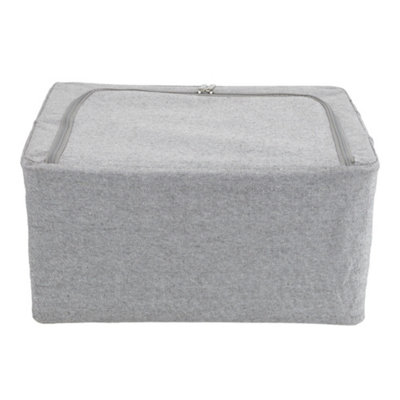 100L Metal Frame Storage Bag Fabric Storage Box with Window in Grey - 6