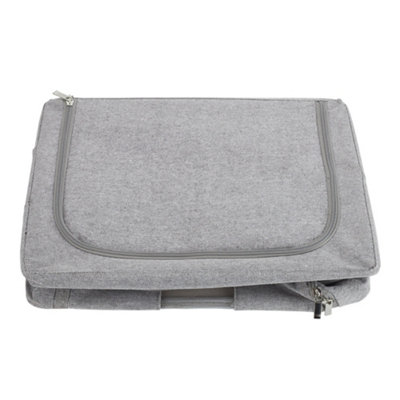 100L Metal Frame Storage Bag Fabric Storage Box with Window in Grey - 7