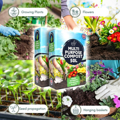 100L Multi Purpose Compost for Indoor Outdoor Plants Potting Soil ...